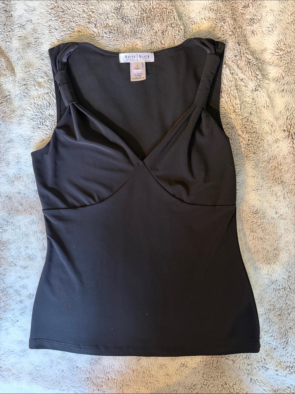 White House Black Market Black Twist-Strap V-Neck Tank